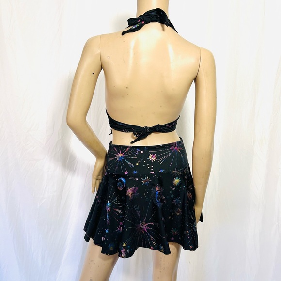 Stars and Moons Galaxy Celestial Rave  Festival Halter top - Picture 4 of 7